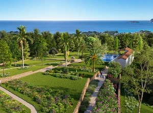 Le Baguier, parc et vue mer